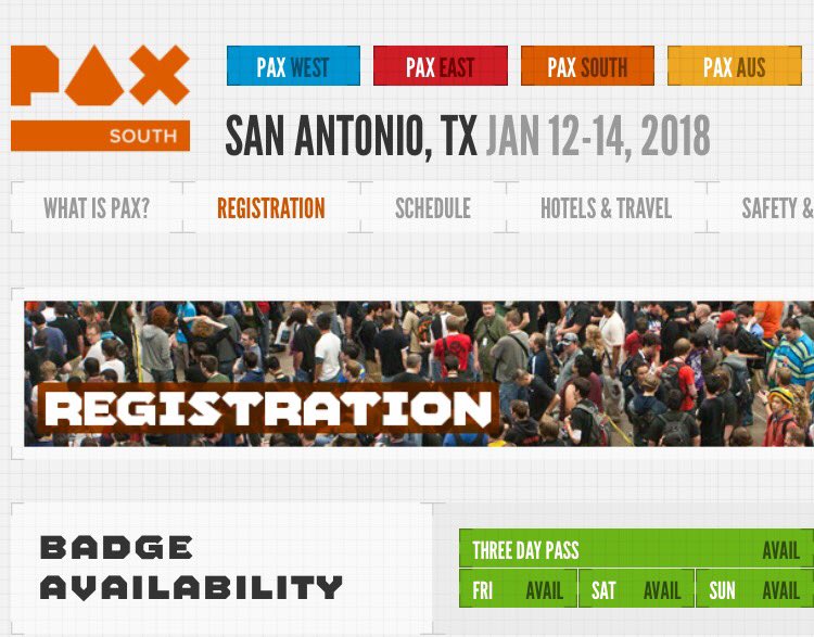 WormskullHS's tweet photo. Got my #paxsouth2018 badges! Who's coming to hang? https://t.co/mpE3ZtpgS5