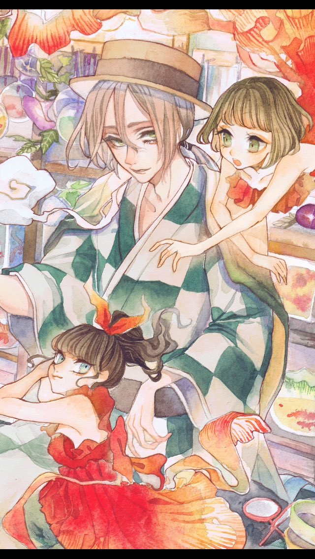 「金魚売り 」|夏目レモンのイラスト