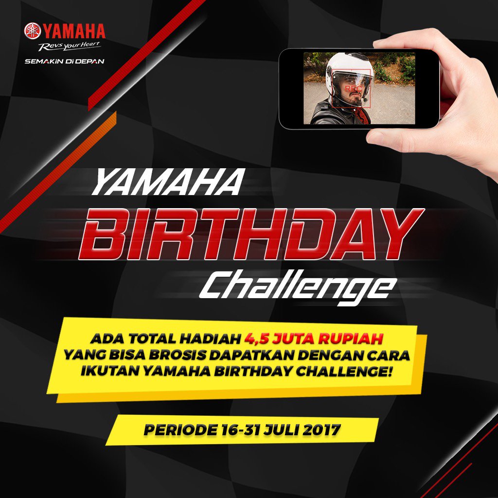 yamahaindonesia's tweet photo. Masih dalam semarak ulang tahun Yamaha ke 62. Kami mengajak Brosis untuk ikut memeriahkan momen ulang tahun ini. https://t.co/9A0S4ZpS6S