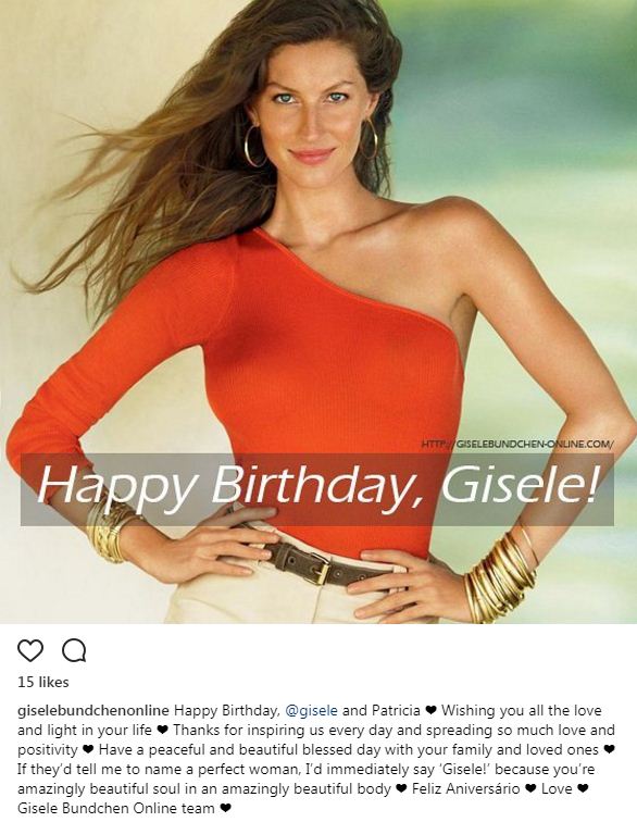Happy Birthday, and Patricia Feliz Aniversário  Love Gisele Bundchen Online team 
