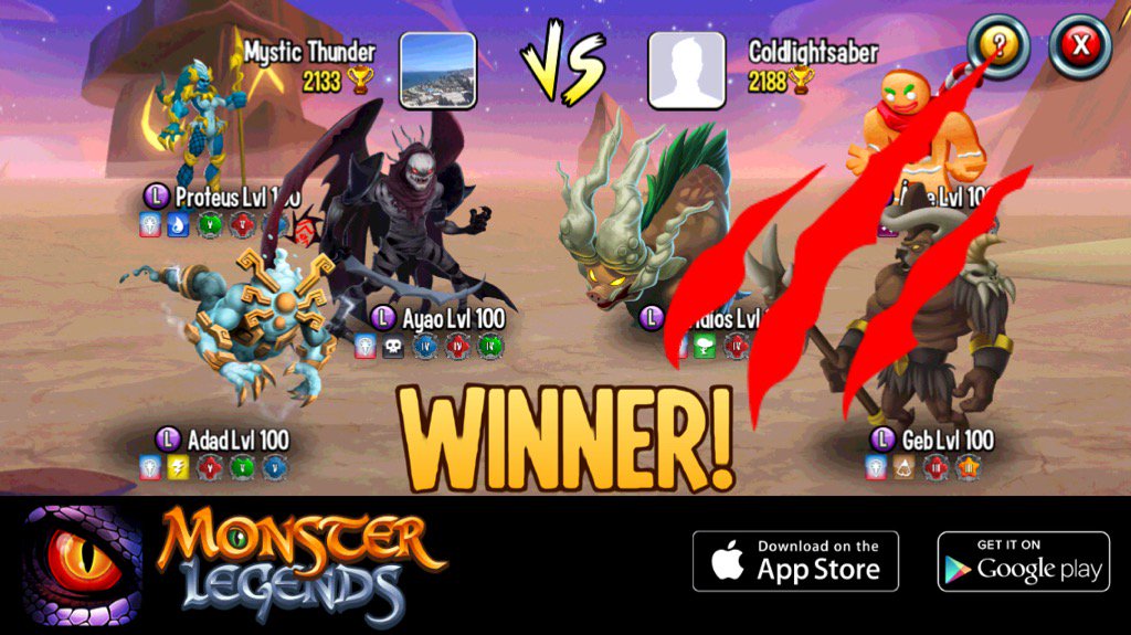 I rule at the Monster Legends Arena! If you dare to challenge me, start collecting monsters! m.onelink.me/8651e4be