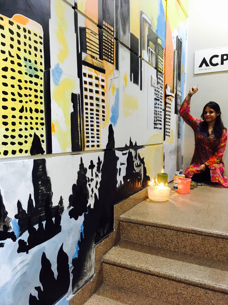 Painting in the process #art #artist #painting #delhi #india #Wanderlust #wallart #charcoal #graffiti