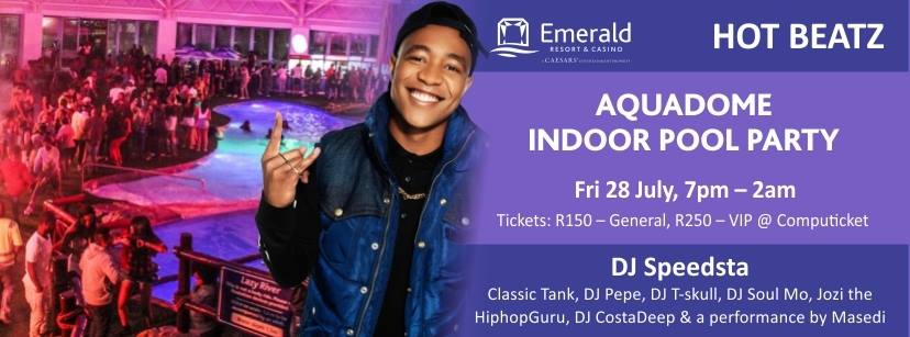 emerald_resort's tweet photo. Just 8 days to our next #IndoorPoolParty at the #Aquadome who's in?? Get your tickets @Computicket https://t.co/N9I6Z28UqX
