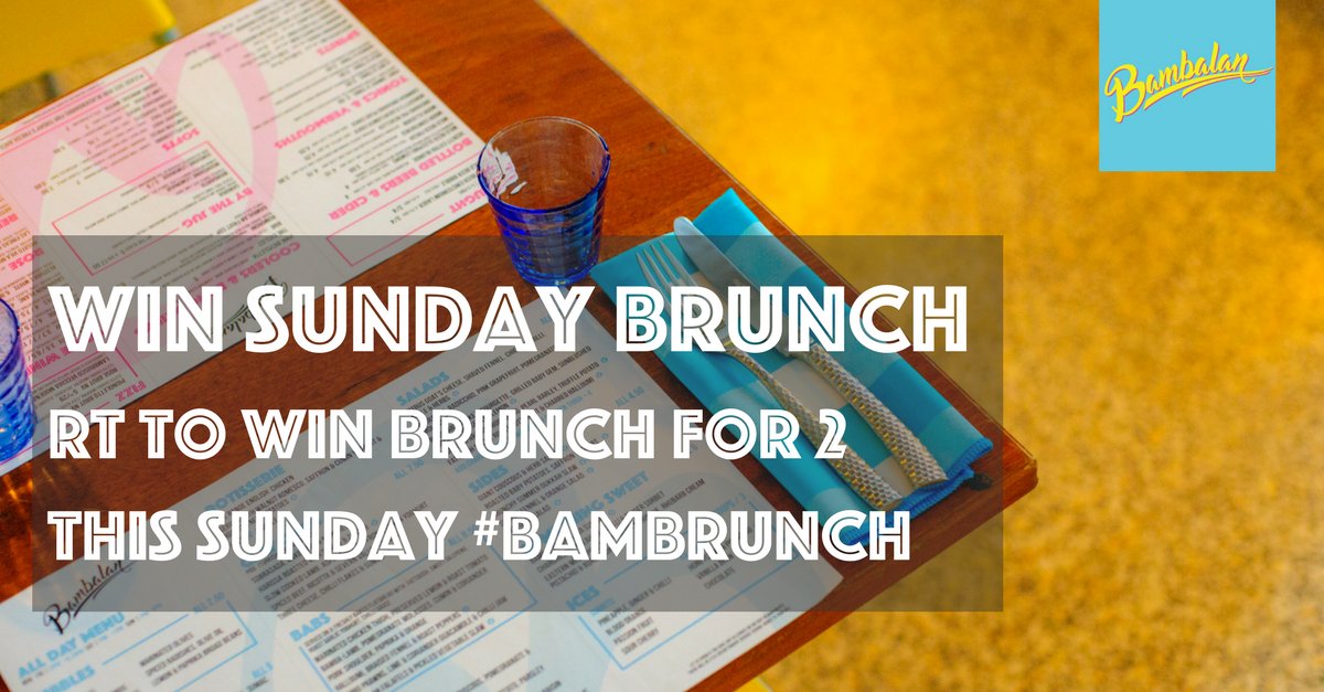 BAM_BA_LAN's tweet photo. Who wants to win brunch for two on us this Sunday? Just RT to enter! #BamBrunch https://t.co/mlbXOdxBKe