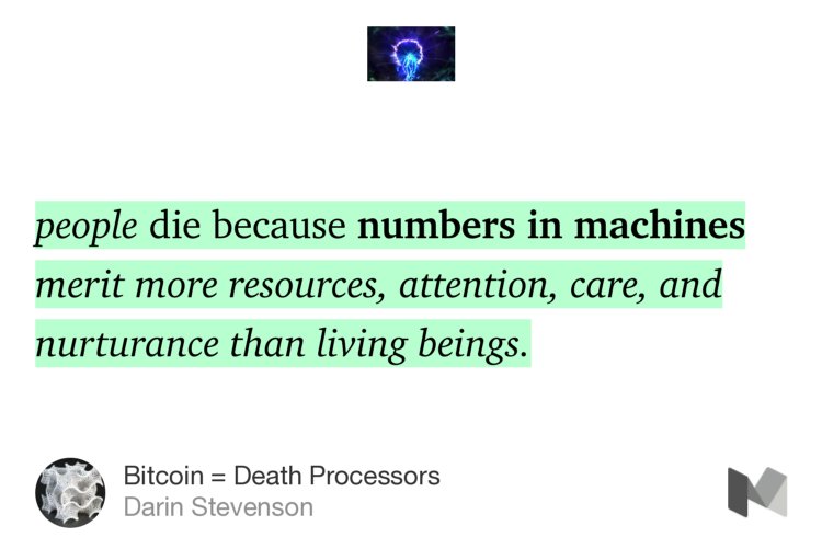 buzzmediadotnet's tweet photo. “Bitcoin = Death Processors” — @organelle https://t.co/mJWhcRBz1J https://t.co/foCtN9tWTA