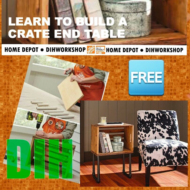 CRPaluszewski's tweet photo. ✔out this 🆓 #DIHWorkshop on 📅 7/20 @🕡 6:30pm &amp; learn how to 🔨build a crate end table | @homedepot 📱💻 https://t.co/SD4HpbEkl6 #crateendtable https://t.co/7vyrGdDPfC