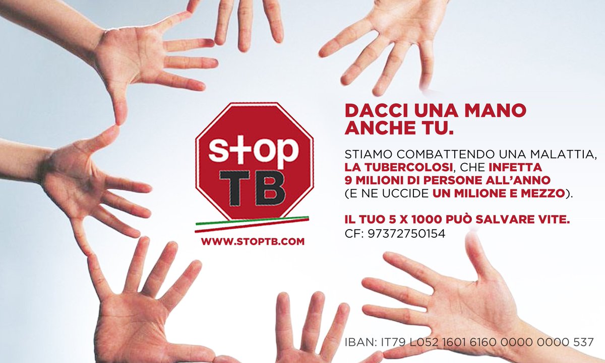 StopTbItalia's tweet photo. Il tuo sostegno è importante! #5x1000 #StopTB #fightwithus https://t.co/S0UsTveMqe