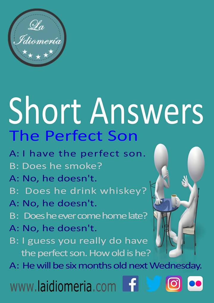 LaIdiomeria's tweet photo. Do you know #shortanswers? Yes, I do
#laidiomeria #joke #broma #battuta #barzelletta #chiste #son #hijo #figlio #filho #kid #kinder https://t.co/2RL7byyM6j