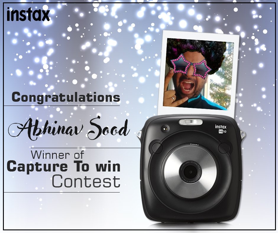 Fujifilm_India's tweet photo. #ContestResults
Congratulations Abhinav Sood @soodabhinav08 for winning 'Capture to Win' contest!
#Fujifilm #SquareMe #ClicknSave #SQ10 https://t.co/Pnl0lG7FLt