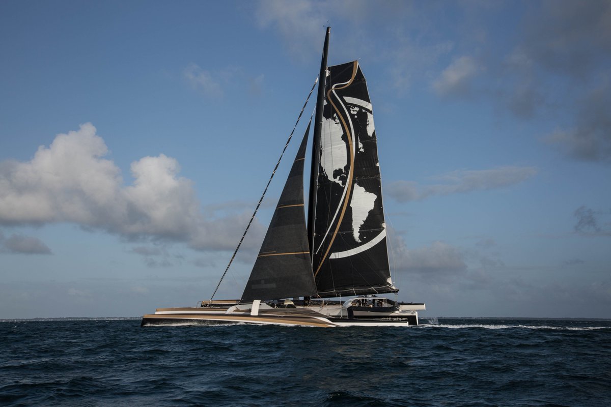 sailsofchange's tweet photo. #Spindrift2 heads offshore for 4 days of training #TheAdventureContinues #Recordchaser https://t.co/1LMBF2lJub