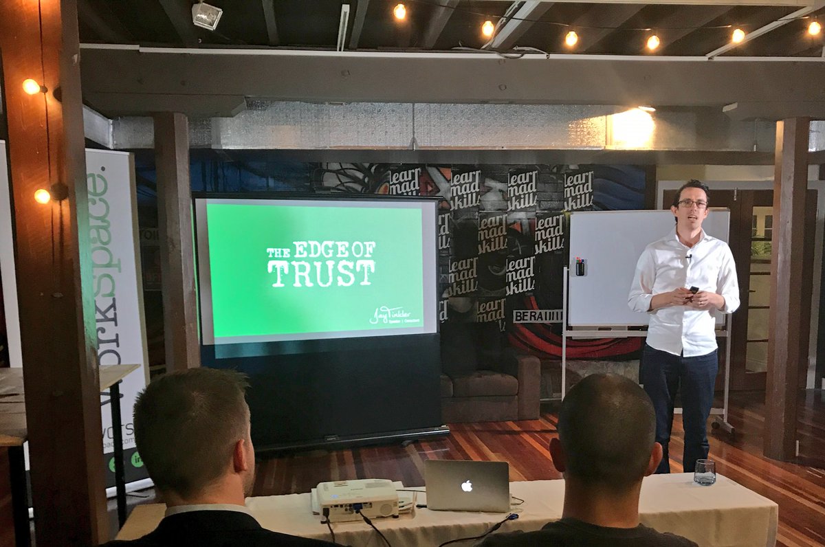 thebeclawrence's tweet photo. Learning about trust with @Jay_Tinkler at @WOTSOWorkSpace tonight covering "conscious collaborative selling" - awesome! https://t.co/I7hGqq9CXb