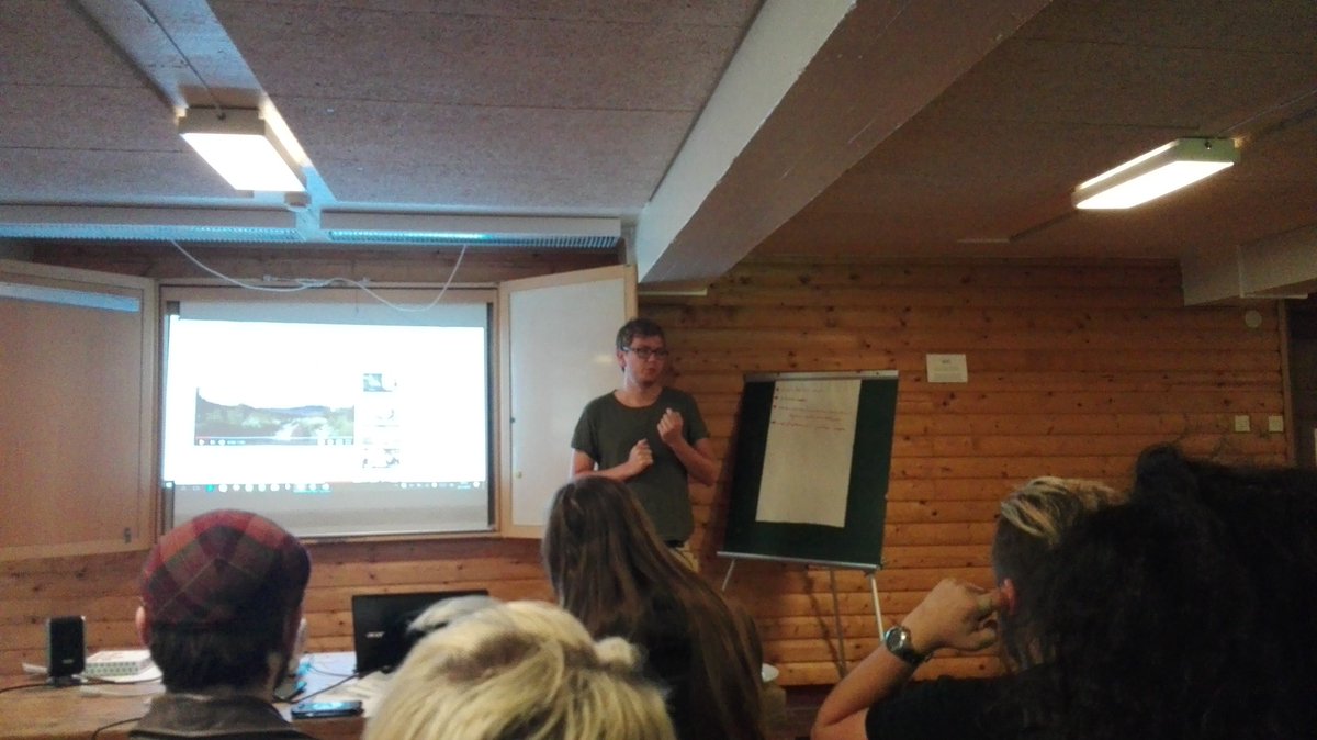 Aeropyornis's tweet photo. Now Viktor Orri, deputy MP of @PiratePartyIS is speaking at the #copyfighters summercamp ~"i've been a part of starting 4 political parties" https://t.co/FsD4zMdgQn