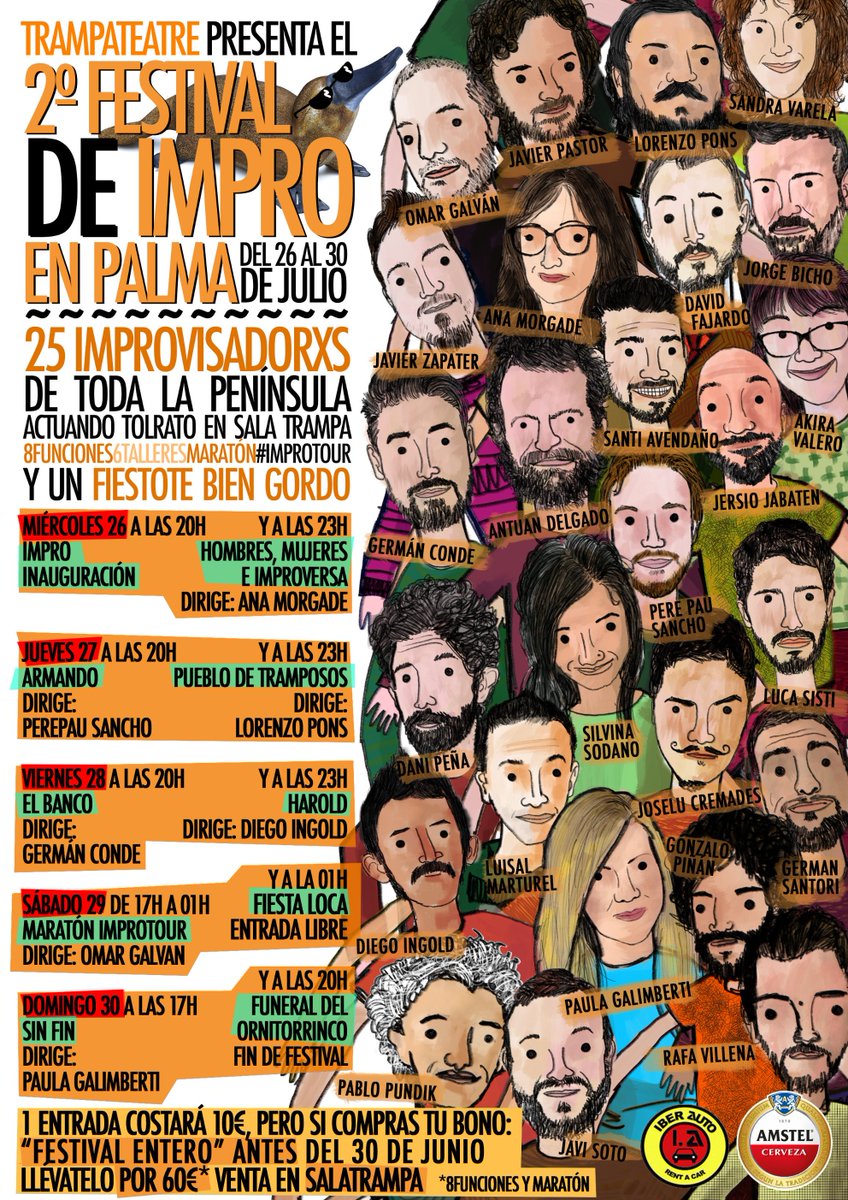 🤬 SI AUN NO TE HAS ENTERADO QUE del 26 al 30 de Julio MONTAMOS  un FESTIVAL de IMPRO en PALMA... Te pedimos perdón 😔 Informaremos mejor