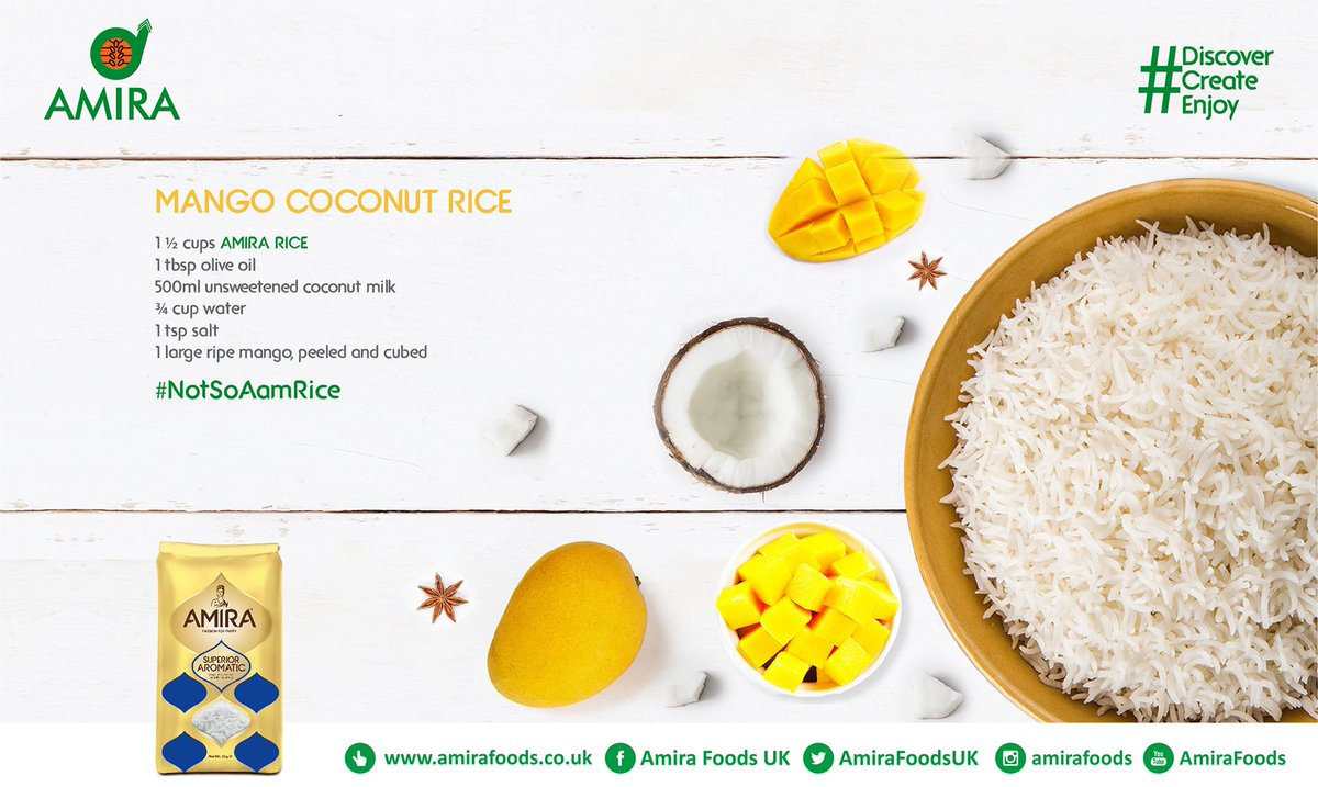 #DiscoverCreateEnjoy this #NotSoAamRice recipe that brings the freshness of mangoes &amp; goodness of coconuts together.amiranaturefoods.wordpress.com/2017/06/29/man…