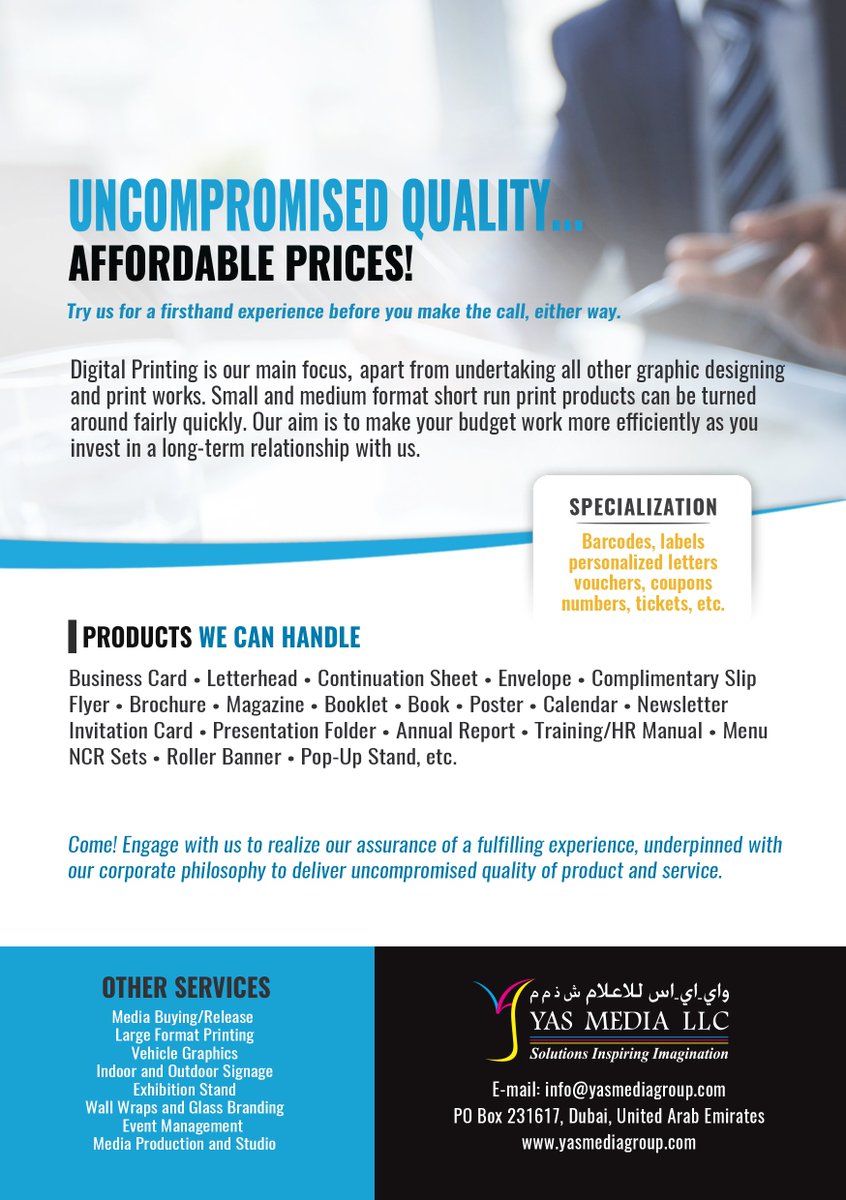 yasgroupdubai's tweet photo. YAS Media
Digital Printing - details and pricing.
#YasMedia #InYasWeSayYes #YasGroupDubai https://t.co/EVXiz0bwRE