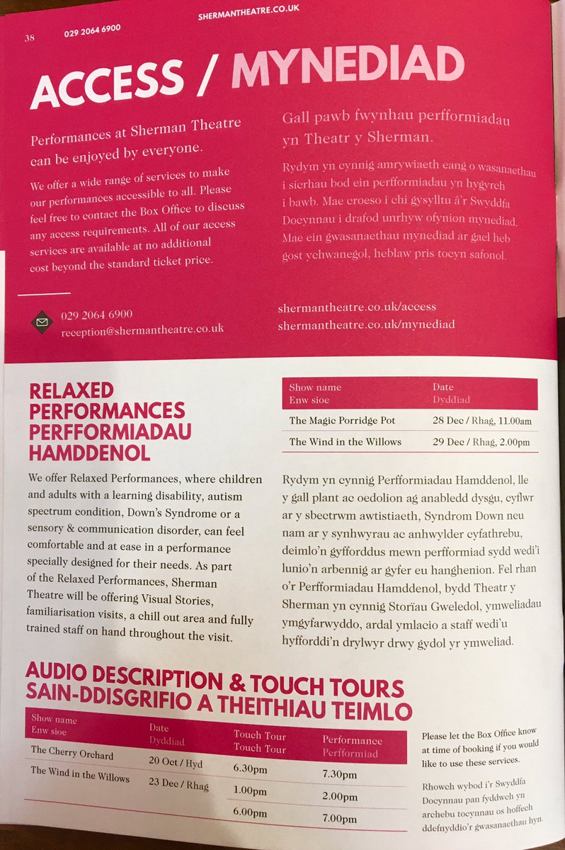 ShermanTheatre5's tweet image. Check out the new brochure for information our access shows Including Relaxed, Audio-Description, Dementia Friendly &amp;amp; Deaf Theatre Club.