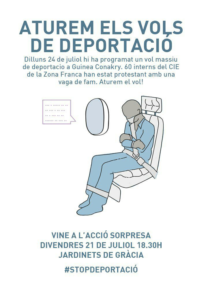 premsaindignada's tweet photo. Convocada acció sorpresa #stopdeportacio aquest divendres 21, a les 18:30 als Jardinets de Gràcia -->  https://t.co/y9pKemXo6f https://t.co/SllhWejqKG