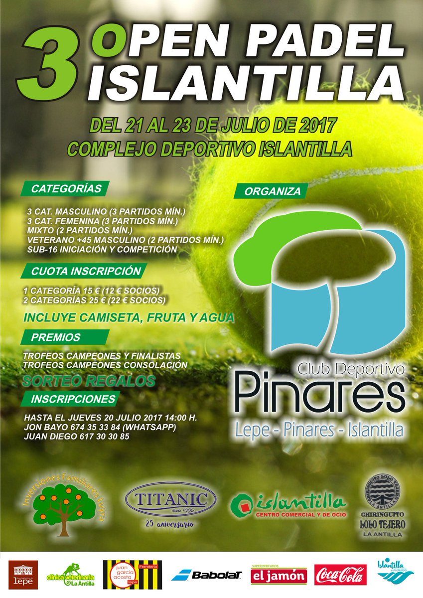 DeportesLepe's tweet photo. III Open de Padel Islantilla #LepeDeporte #Islantilla
https://t.co/65PlmyREca https://t.co/GMMsvnsUQm