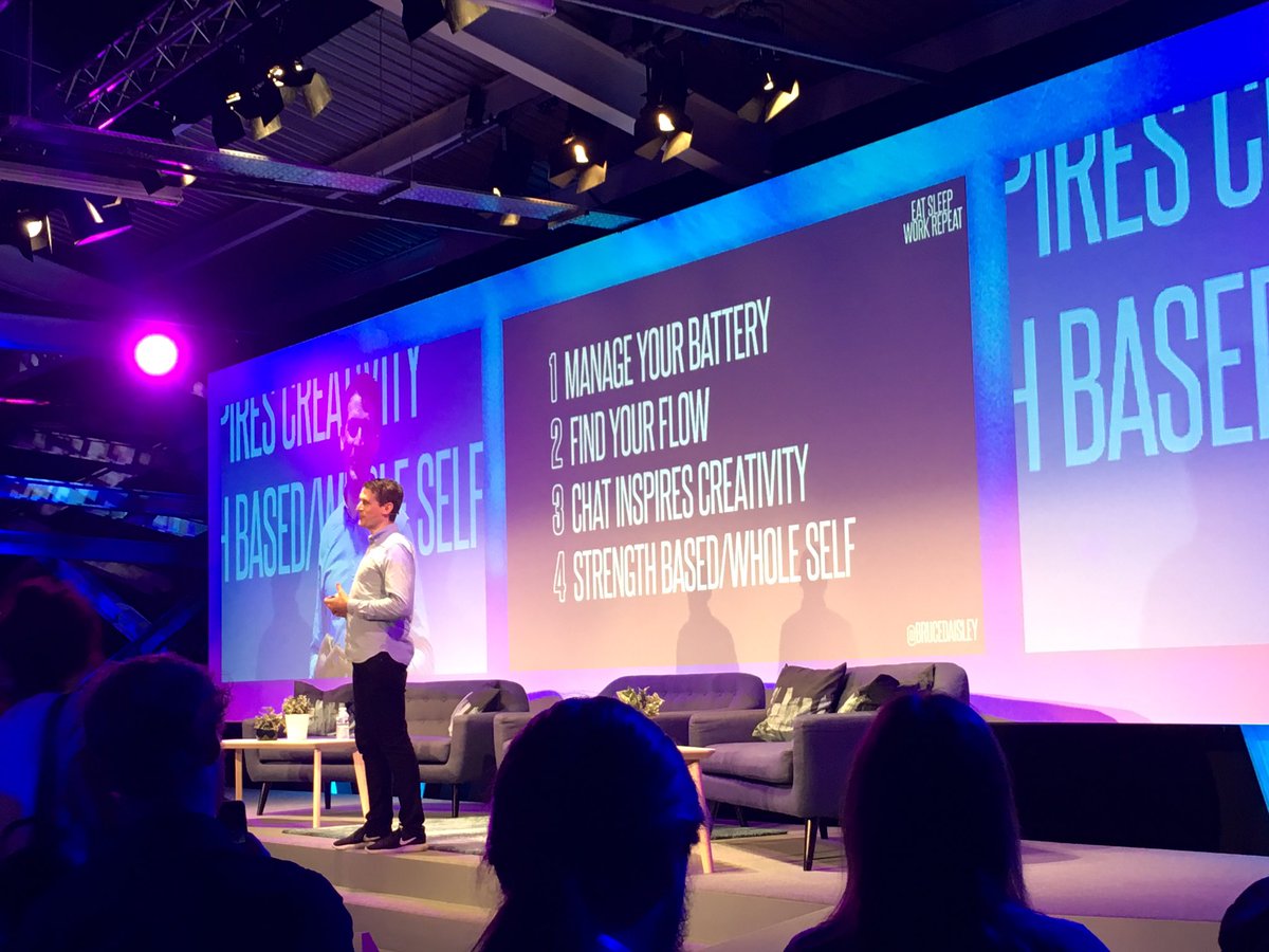 HughesAtRocket's tweet image. Four 👌🏻 tips from @brucedaisley about how we can all manage happiness and productivity at work #unboundLDN