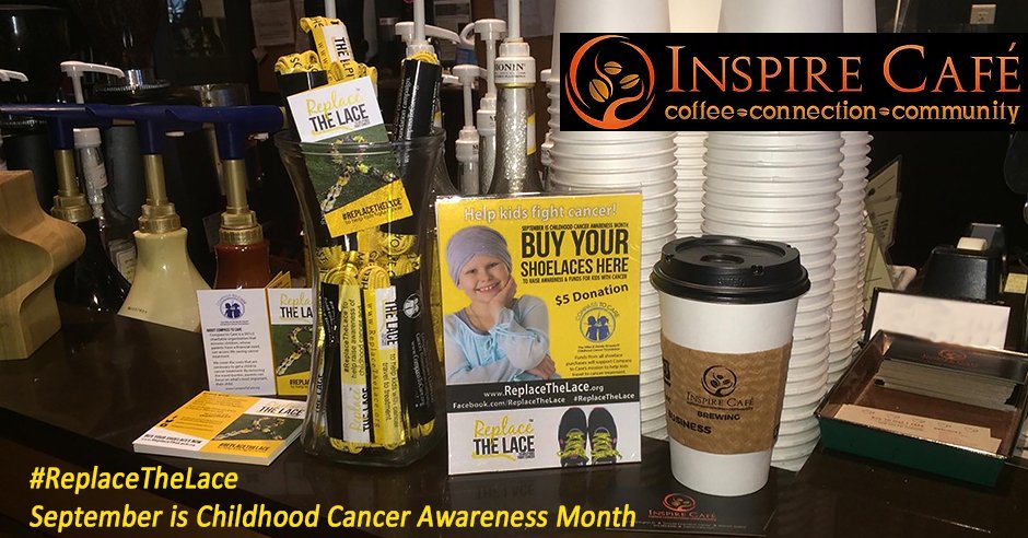 CompasstoCare's tweet photo. @InspireCafedbq has #ReplaceTheLace shoelaces available for $5/pair! Buy yours now & show your support for #KidsWithCancer & @CompasstoCare https://t.co/r9olPSo1OF