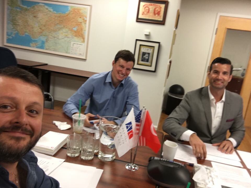 drjwalk's tweet photo. Hos geldiniz! Unexpected surprise to see @burakkuntay at @AmericanTurkish Exec Com meeting this morning along w/ other friends. https://t.co/rb7Nz98DzC