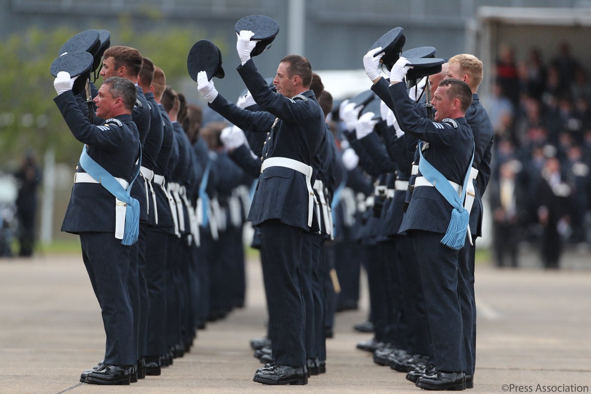 RoyalFamily's tweet photo. Prince Harry has presented a new Colour to the @RoyalAirForce Regiment on behalf of The Queen, the Regiment's Air Commodore-in-Chief. https://t.co/Ih9o2w7SGe