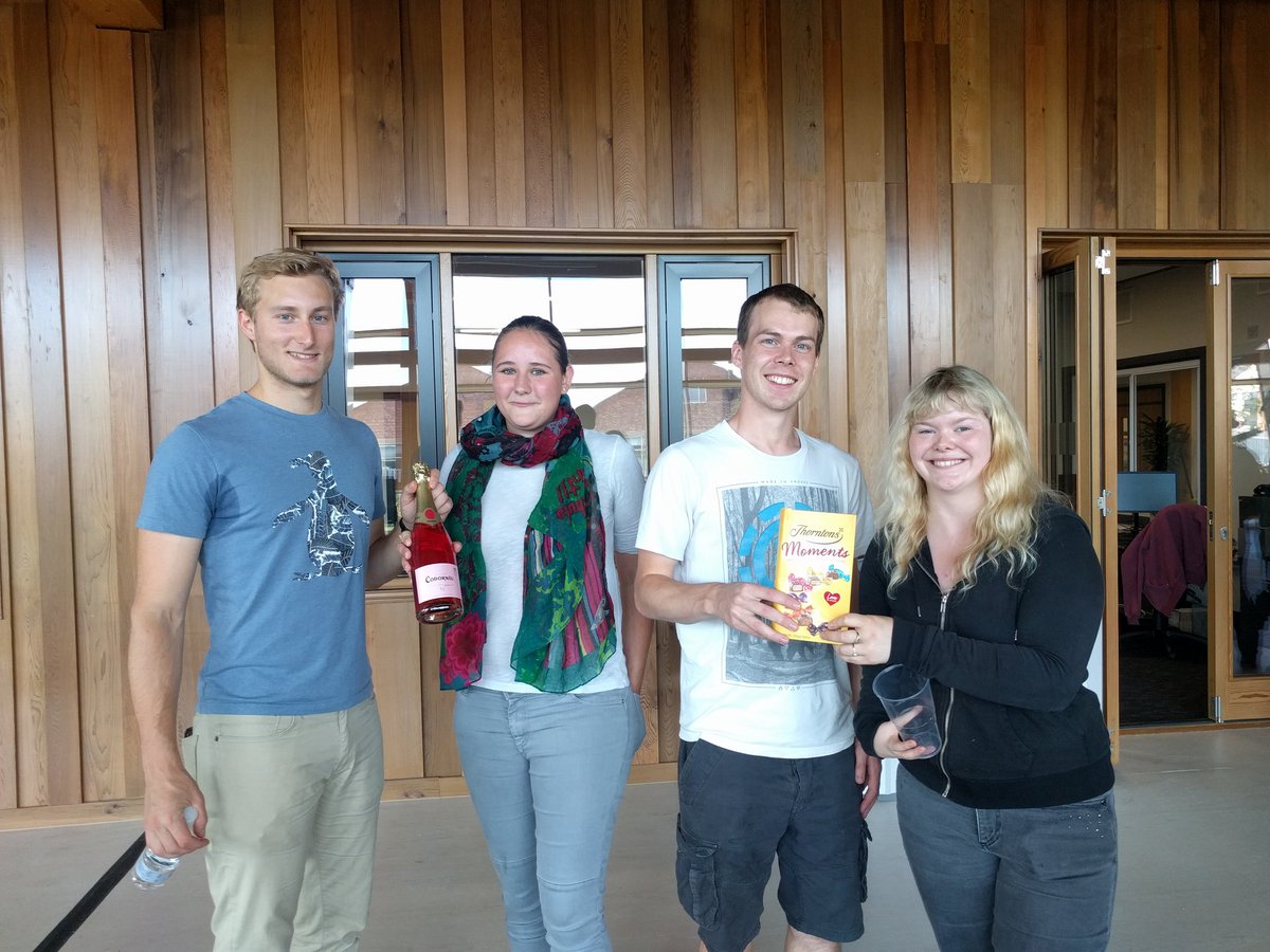 CNLResearchers's tweet photo. Winners (left) &amp; runners up (right) in the mix doubles table tennis! Well done to all!! @NottsChemistry https://t.co/M16xDgZiiD