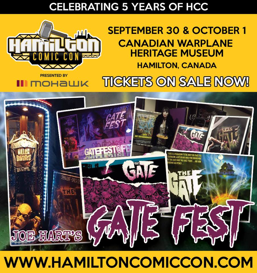 Hamiltoncomic's tweet photo. Horror Fans! To celebrate Canada 150, Joe Hart's #Gatefest will be on display at #HCC2017! Tickets online at: https://t.co/KbeTrT8Ipl! https://t.co/7upvA82iFr