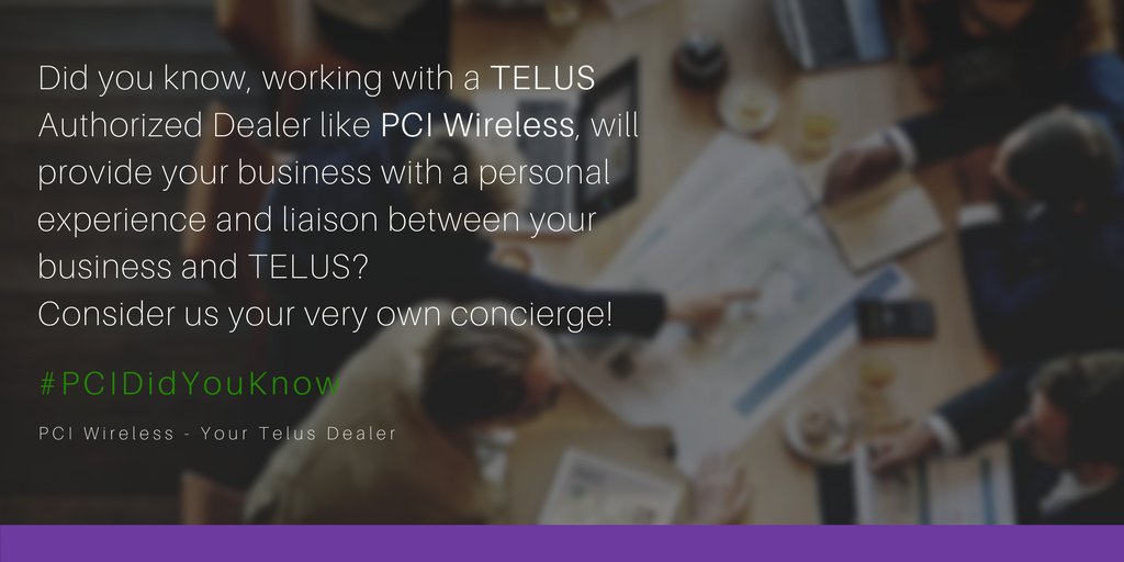 Consider us your very own @TELUS concierge!  pciwireless.ca/about/?utm_sou… #PCIDidYouKnow #TelusAuthorizedDealer #SMB