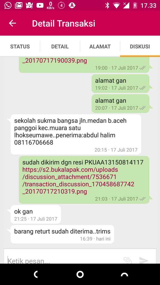 RiniSamar's tweet photo. @Bukalapak_Care No transaksi 170458687742 barang retur sudah diterima penjual. Mohon segera diselesaikan dan dana di refund sepenuhnya https://t.co/QFtOUe5wLK