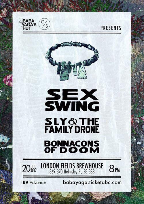 @sexswingband play London Fields Brewery tonight w.@SLYFAMILYDRONE and @BonnaconsOfDoom @theQuietus @byhut before heading to@milhoesdefesta