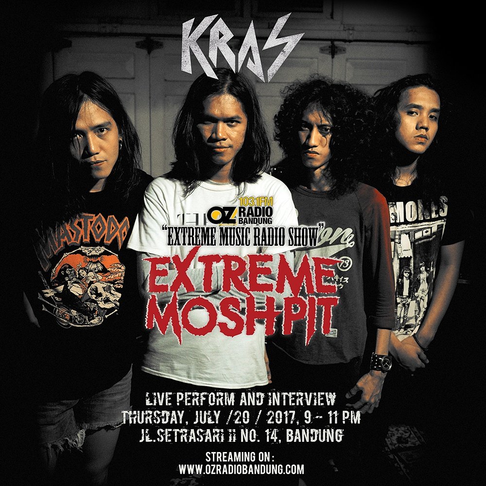 Malam ini pukul 21:00 <a href="/KrasManiac/">Kras</a> akan mengudara di "Extreme Moshpit" OZ Radio Bandung!