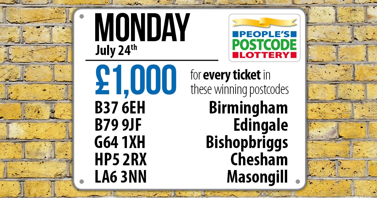PostcodeLottery's tweet image. #DailyPrize for Mon. lands in #Birmingham, #Edingale, #Bishopbriggs, #Chesham &amp;amp; #Masongill! Regiser now&amp;gt; ow.ly/eZH730dCJ4R