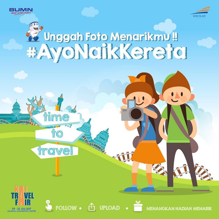 KAI121's tweet photo. Ikuti #KATFphotocontest #AyoNaikKereta s.d 26 Juli 2017. Follow, upload ke account IG: #keretaapikita #kai.travelfair dan #DyandraPromosindo https://t.co/klIUZW7h5N