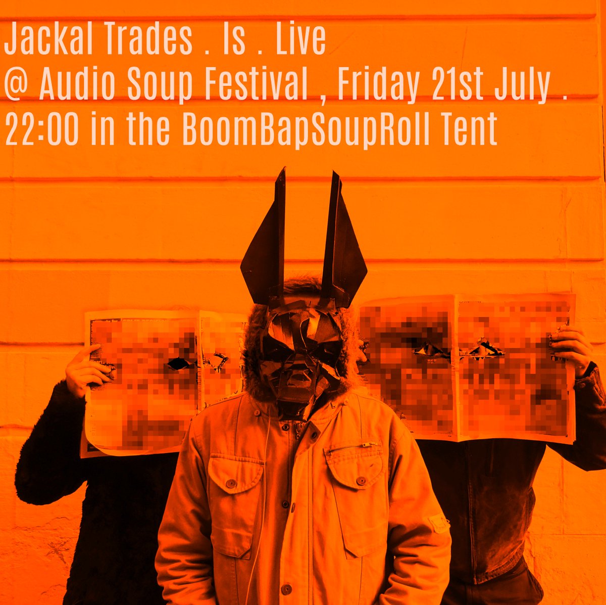 this is the big one! after lots of hard work , we are finally ready to smash <a href="/AudioSoupFest/">Audio Soup Festival</a> . Friday night , 22:00 at the BoomBapSoup tent