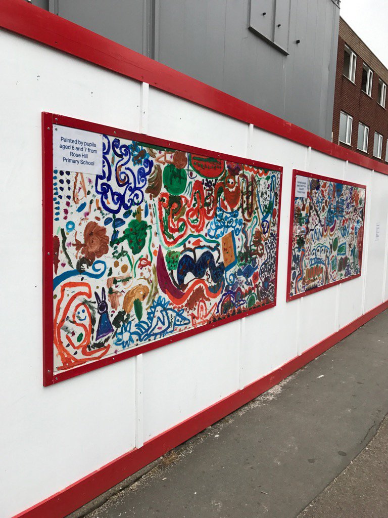 Great to see Rose Hill Primary school artwork on display at our Iffley Road construction site. #Oxford