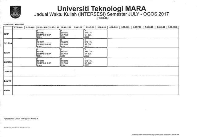 Mpp Uitm Perlis On Twitter Makluman Jadual Waktu Kuliah Intersesi Semester Julai Ogos 2017