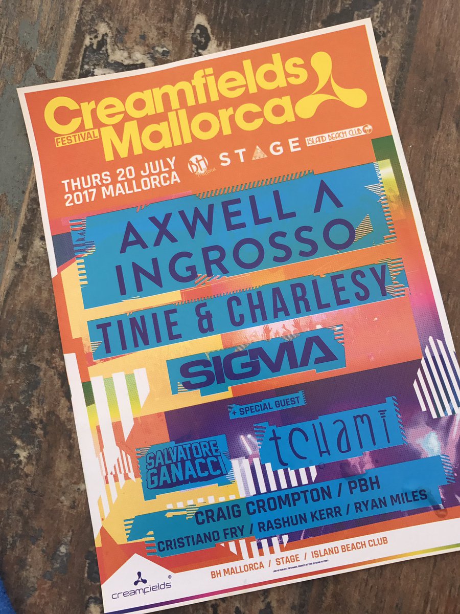 bcmmallorca's tweet photo. Doors are open for Creamfields Mallorca @BHMallorca who's ready for the islands biggest festival line up? #creamfieldsmallorca https://t.co/5KiQ4bndTf