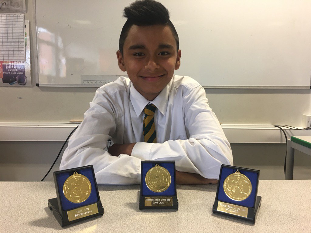 KendAlmond's tweet photo. Following the footsteps of his idol @andresiniesta8 . Well done. #thetreble #rt #sportsawards #talent #football https://t.co/5Lh9vlkCyX