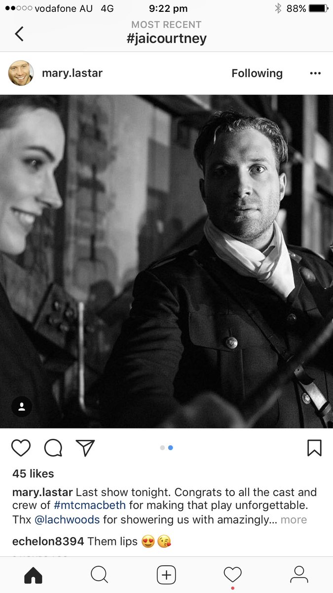 deenie_xo's tweet photo. A huge congratulations to @JaiCourtney and the cast of #mtcMacbeth what a brilliant season you have put on thank you @MelbTheatreCo https://t.co/RxI6X8YQe3