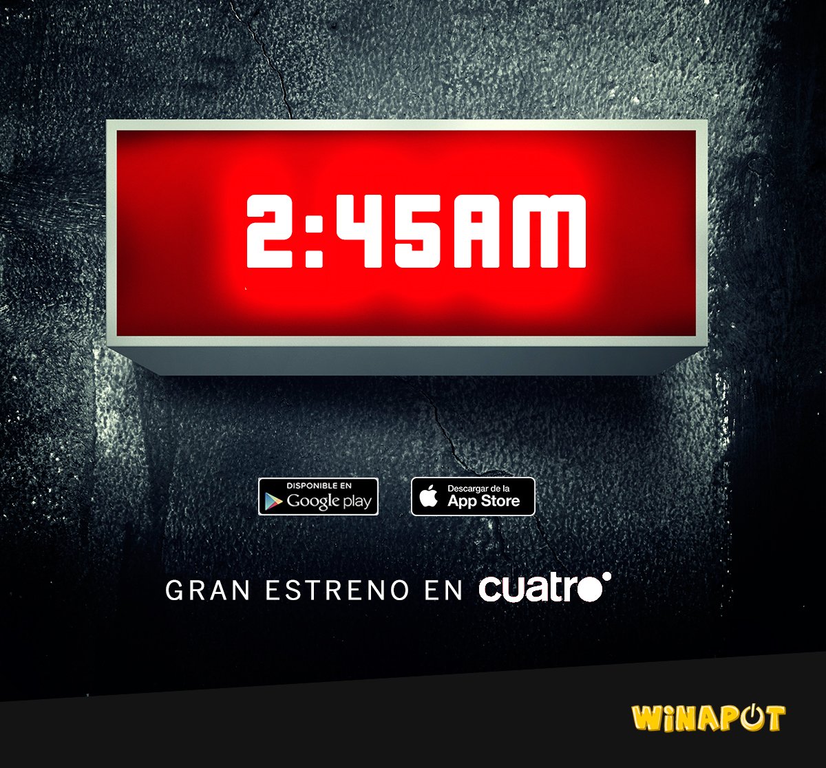 WinazarGames's tweet photo. ❗ÚLTIMO AVISO: 💥Hoy a las 2:45 se estrena el programa de #Winapot en @cuatro 💥¿Estás preparado para ser el mejor de España?📱💰 https://t.co/Zad4pvNAeJ