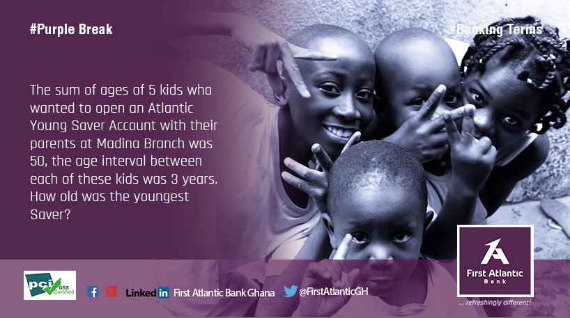FirstAtlanticGH's tweet photo. Can you guess the answer to today's #PurpleBreak puzzle?
#MyPurpleBank https://t.co/Ota5sNxbFM