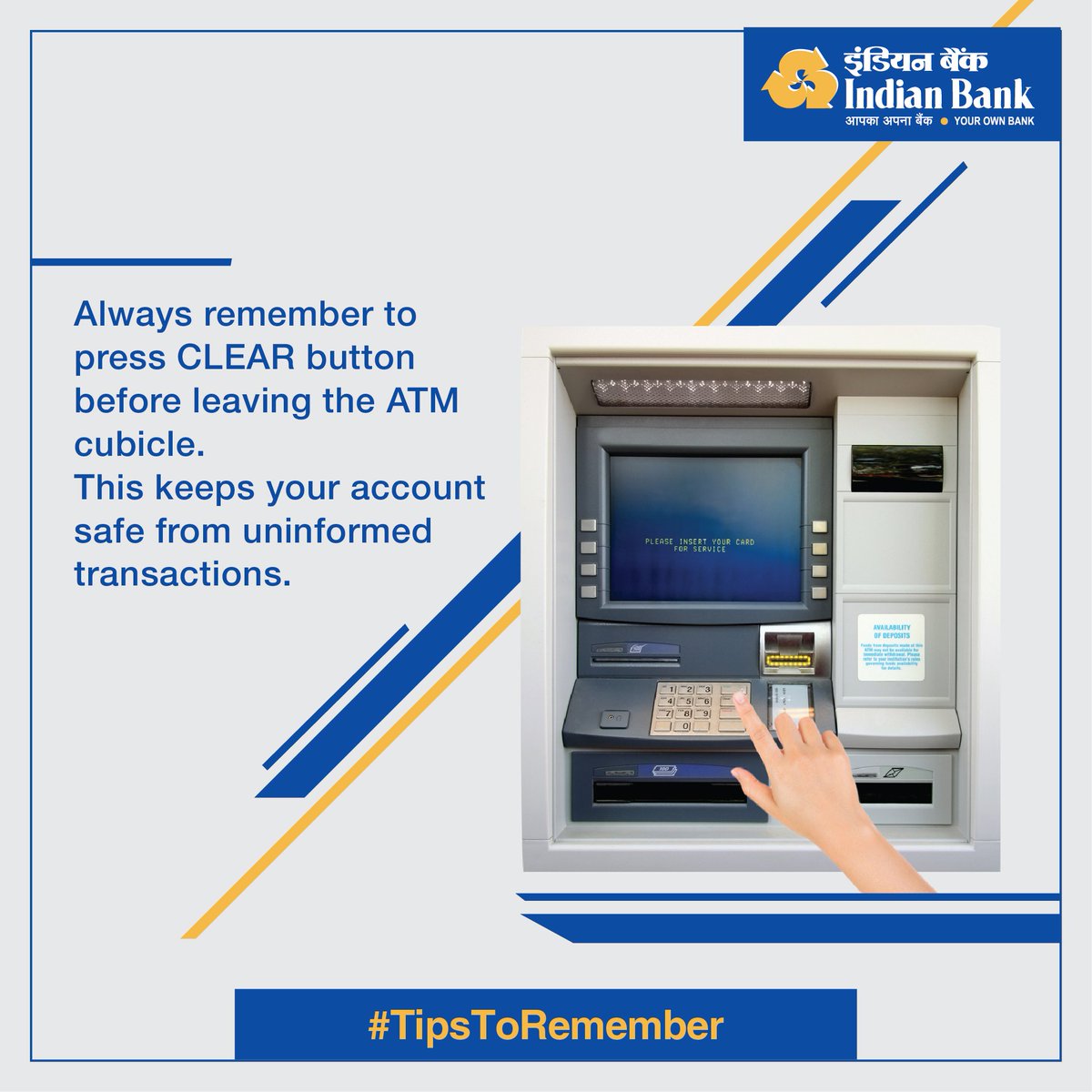 MyIndianBank's tweet photo. Learning to keep your account safe from threats is not rocket science. All it takes is a little precaution. #TipsToRemember https://t.co/mbjKr6Ok6q
