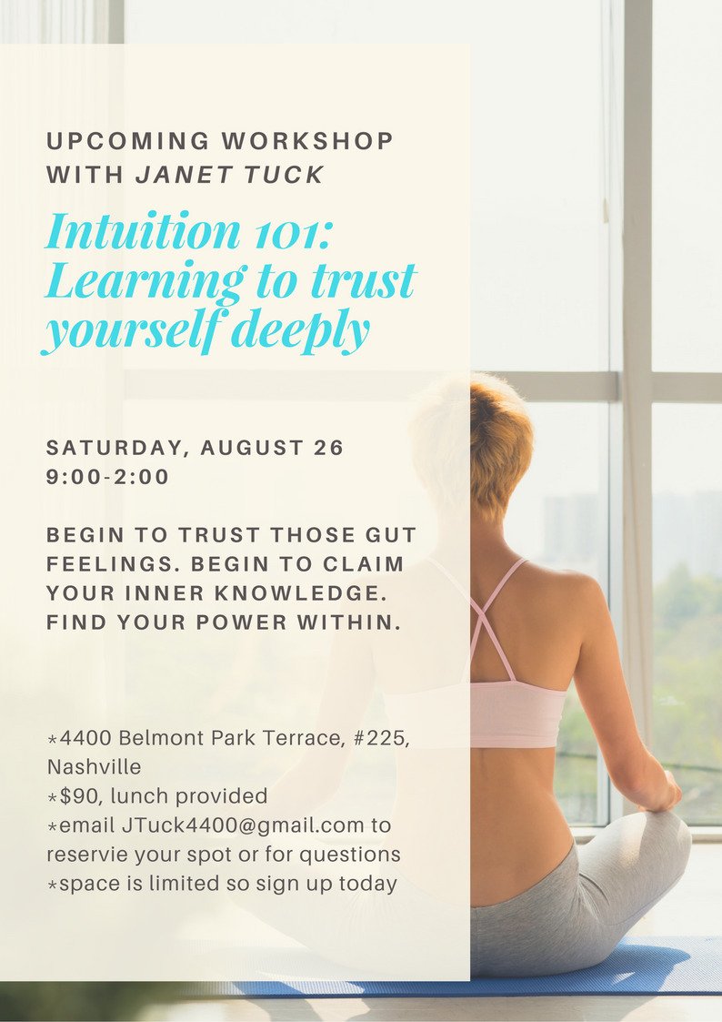 JTuck4400's tweet photo. I am excited to be offering my intuitive development class as a workshop on August 26. Sign up today! https://t.co/S8pAWdKcA6
