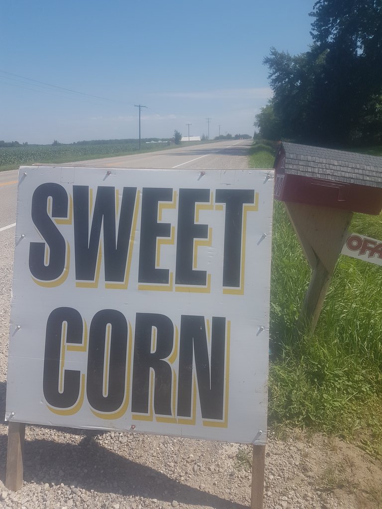 The sweet corn stand is open!  10am to 6pm daily Saturdays 9am to 6pm.  Picked fresh daily