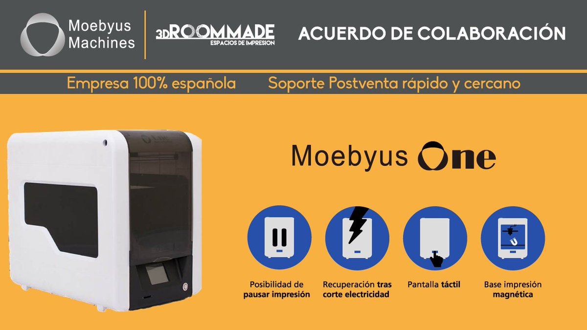 ¡Bienvenidos <a href="/moebyusmachines/">Moebyus Machines</a>! a partir de ahora distribuiremos sus #Impresoras3D. Son así de potentes 👇🏽