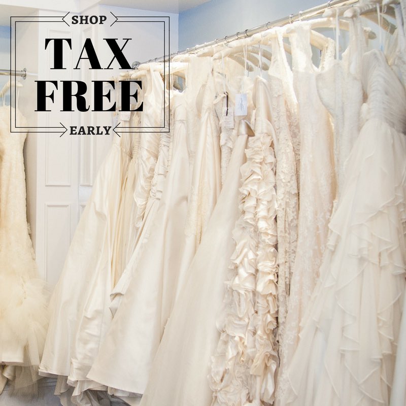 Tax Free Weekend starts August 4th, but you don't have to wait...shop now &amp; purchase your gown tax free! #weddingdress #taxfree
