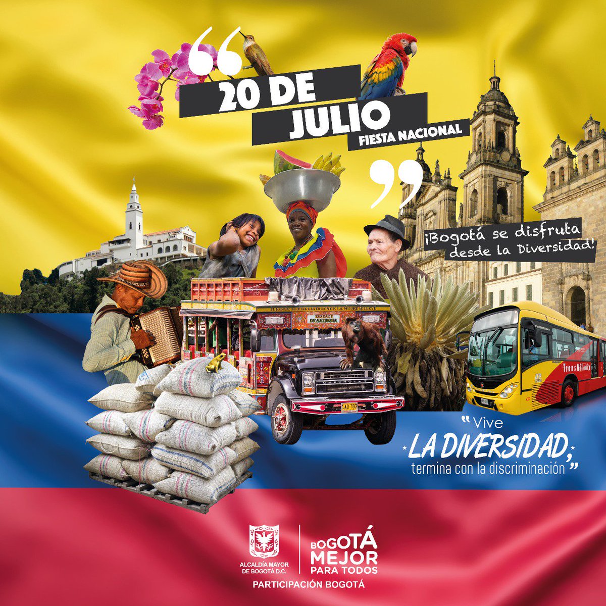 Hoy #20deJulio el grito de Independencia también es de Paz!!! <a href="/BogotaParticipa/">IDPAC</a> @Director_IDPAC 
#TeAmoColombia 💛💙❤