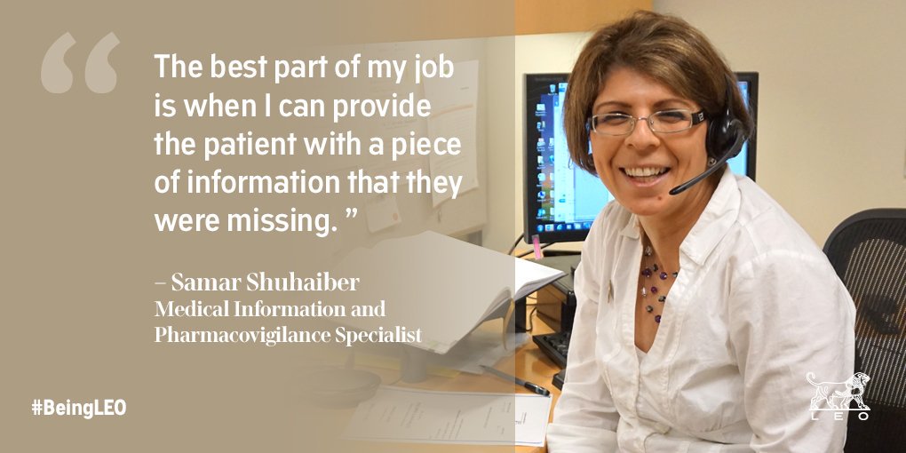 LEOPharmaCA's tweet photo. Our med info team answers questions about our products and always welcomes your call with a big smile :) #BeingLEO https://t.co/dWwgR4iWYg