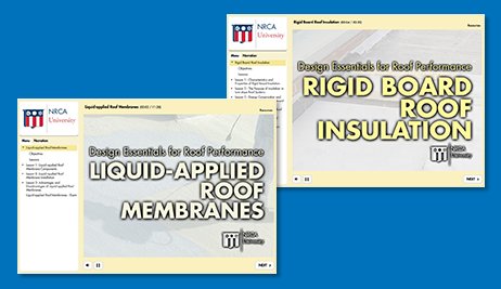 NRCAnews's tweet photo. Check out NRCA’s latest online #training modules: Liquid-applied Roof Membranes and Rigid Board Roof Insulation https://t.co/W4yLXREFhc https://t.co/ZbgGmSQrNC